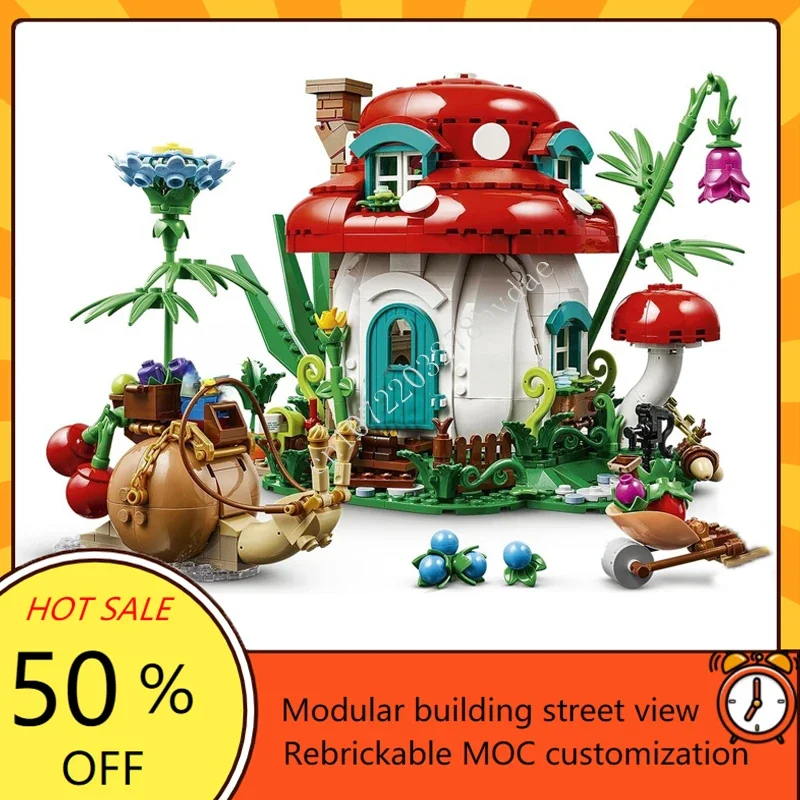 Model Kit Decals - 964PCS Mantar Ev Modüler MOC Yaratıcı
