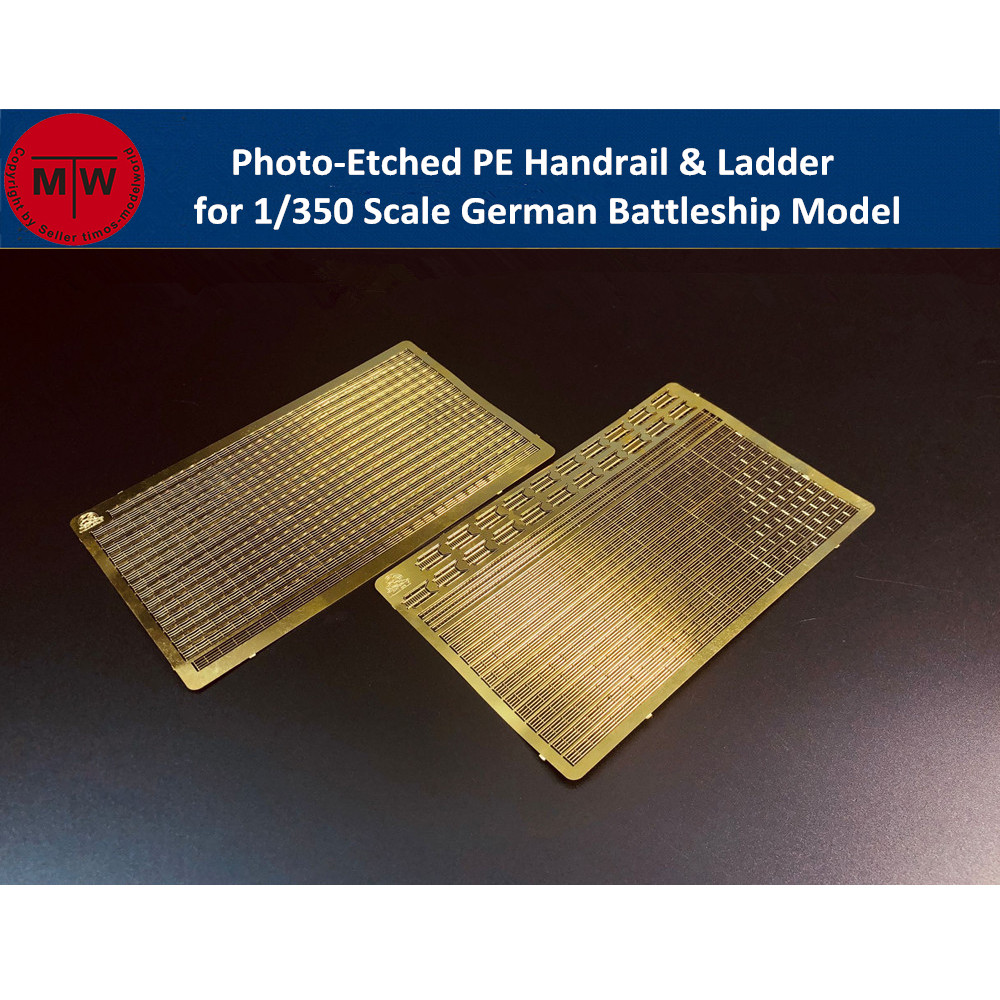 Photo Etch Brass - 1/350 ölçekli fotoğraf kazınmış PE küpeşte